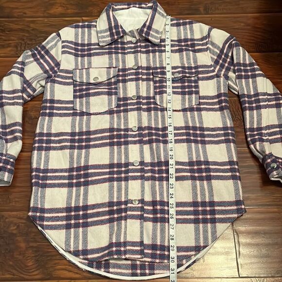 Joie Plaid Snap Button Shacket Contemporary Casual Comfy Feminine Boho - Picture 6 of 9